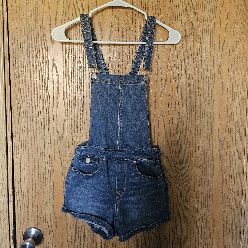 Bullhead Denim co braided overall shorts